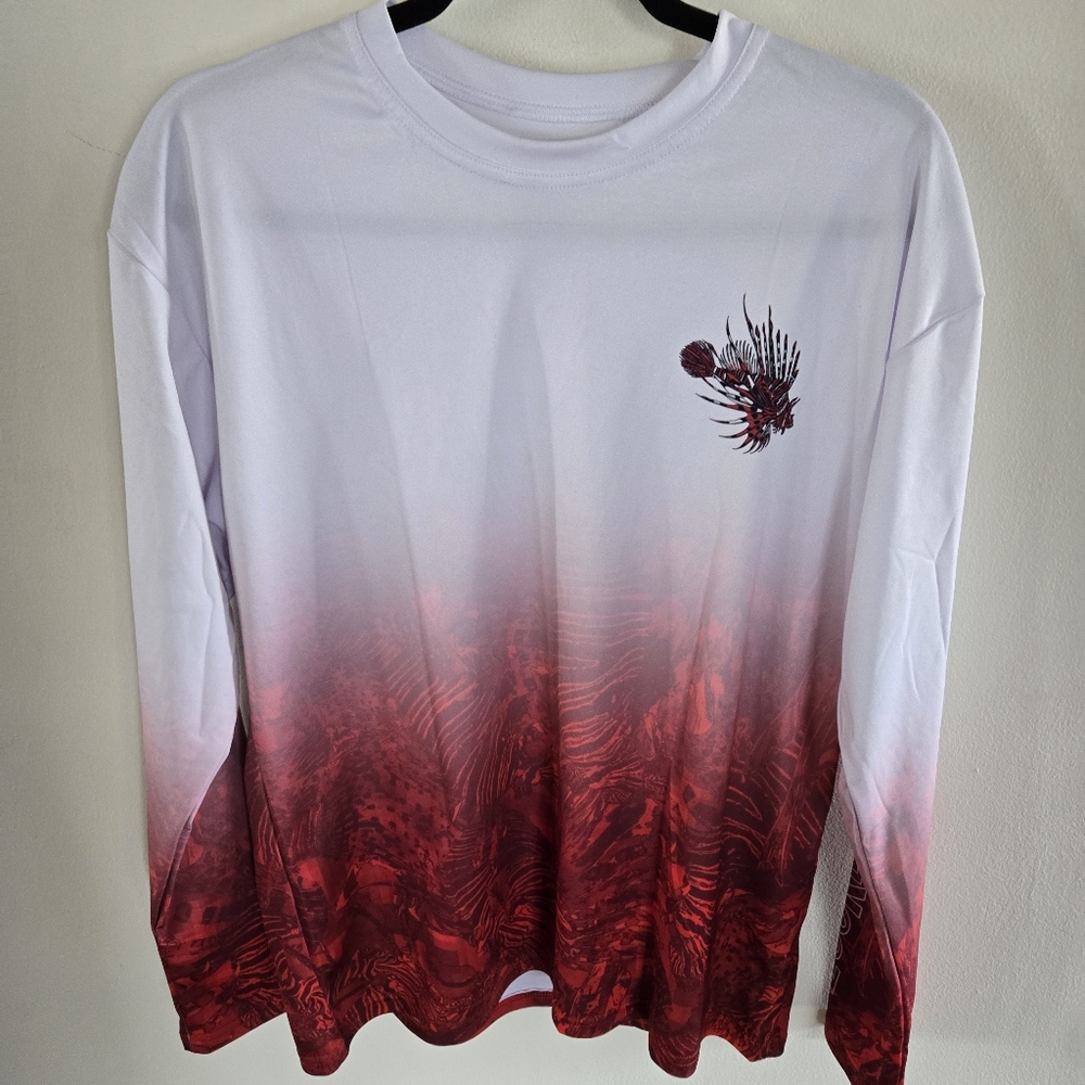 Sunshirt Long Sleeve SPF 40 Size Medium Zookeeper White Red Made In USA